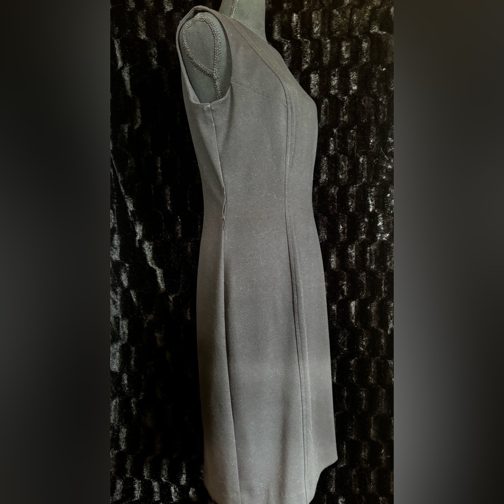 Democracy Classic Black Midi Dress - Sleek Side Seam Detail